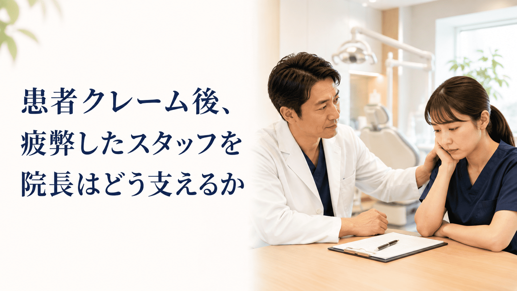 患者クレーム後、疲弊したスタッフを院長はどう支えるか