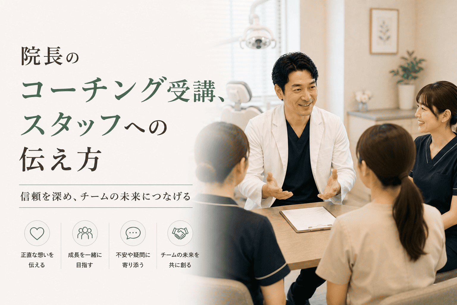 院長のコーチング受講、スタッフへの伝え方