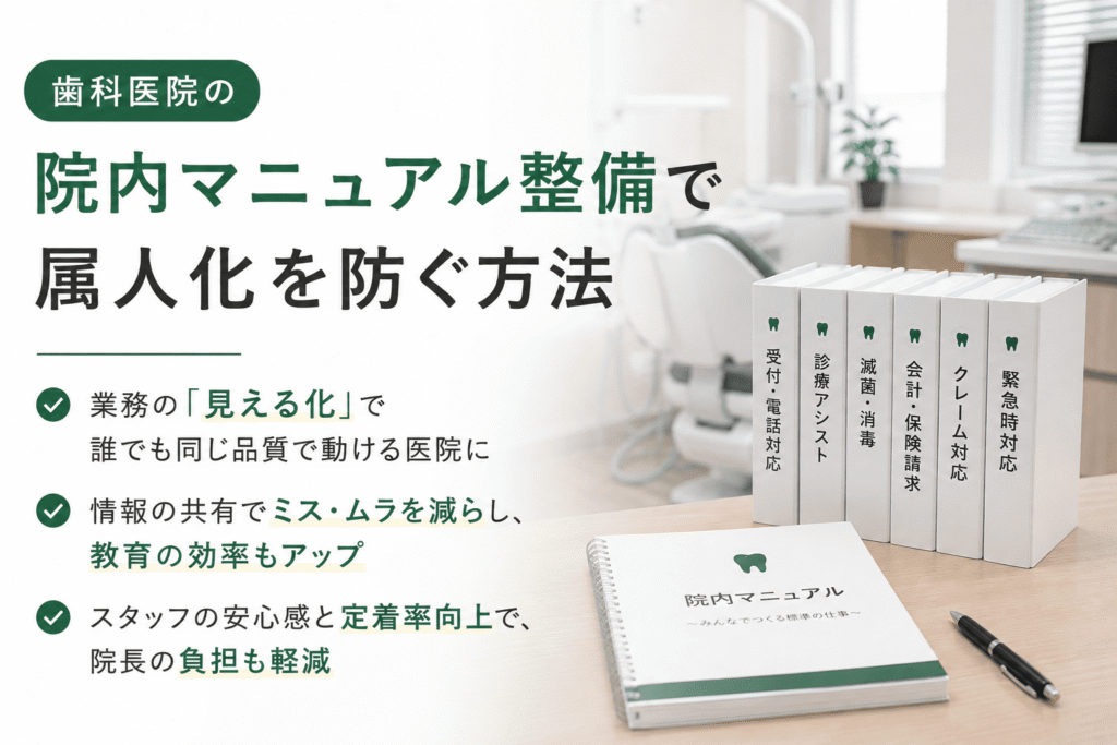 歯科医院の院内マニュアル整備で属人化を防ぐ方法