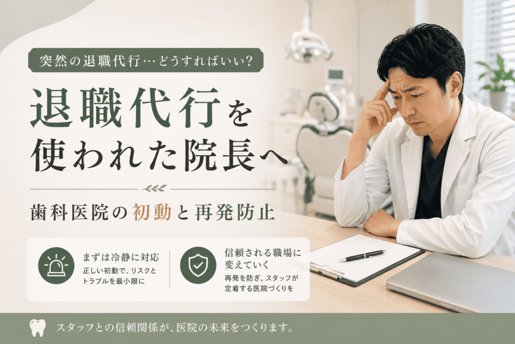退職代行を使われた院長へ｜歯科医院の初動と再発防止