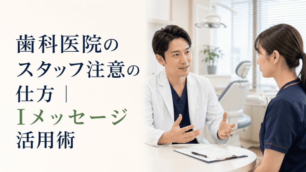 歯科医院のスタッフ注意の仕方｜Iメッセージ活用術