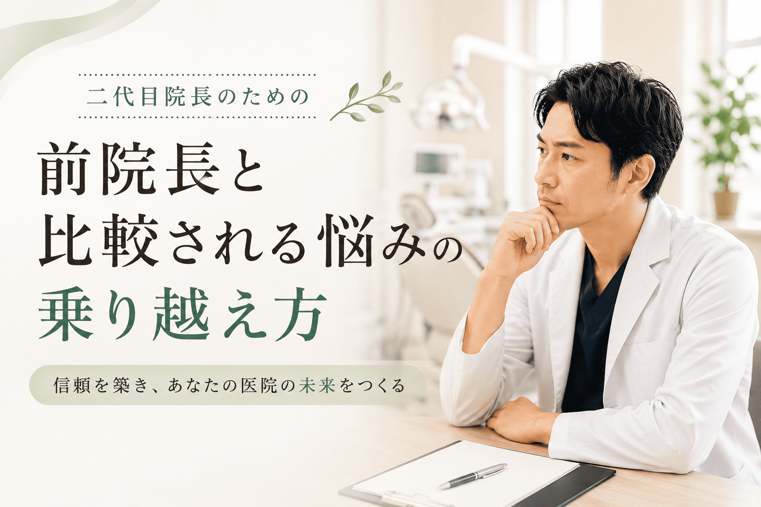 歯科医院二代目院長が前院長と比較される悩みの乗り越え方