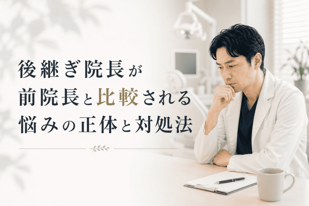 後継ぎ院長が前院長と比較される悩みの正体と対処法